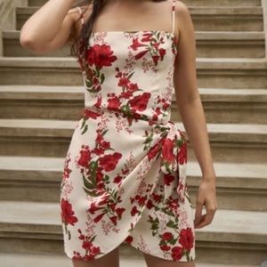 Reformation Canal floral print mini dress made from a viscose-rayon blend